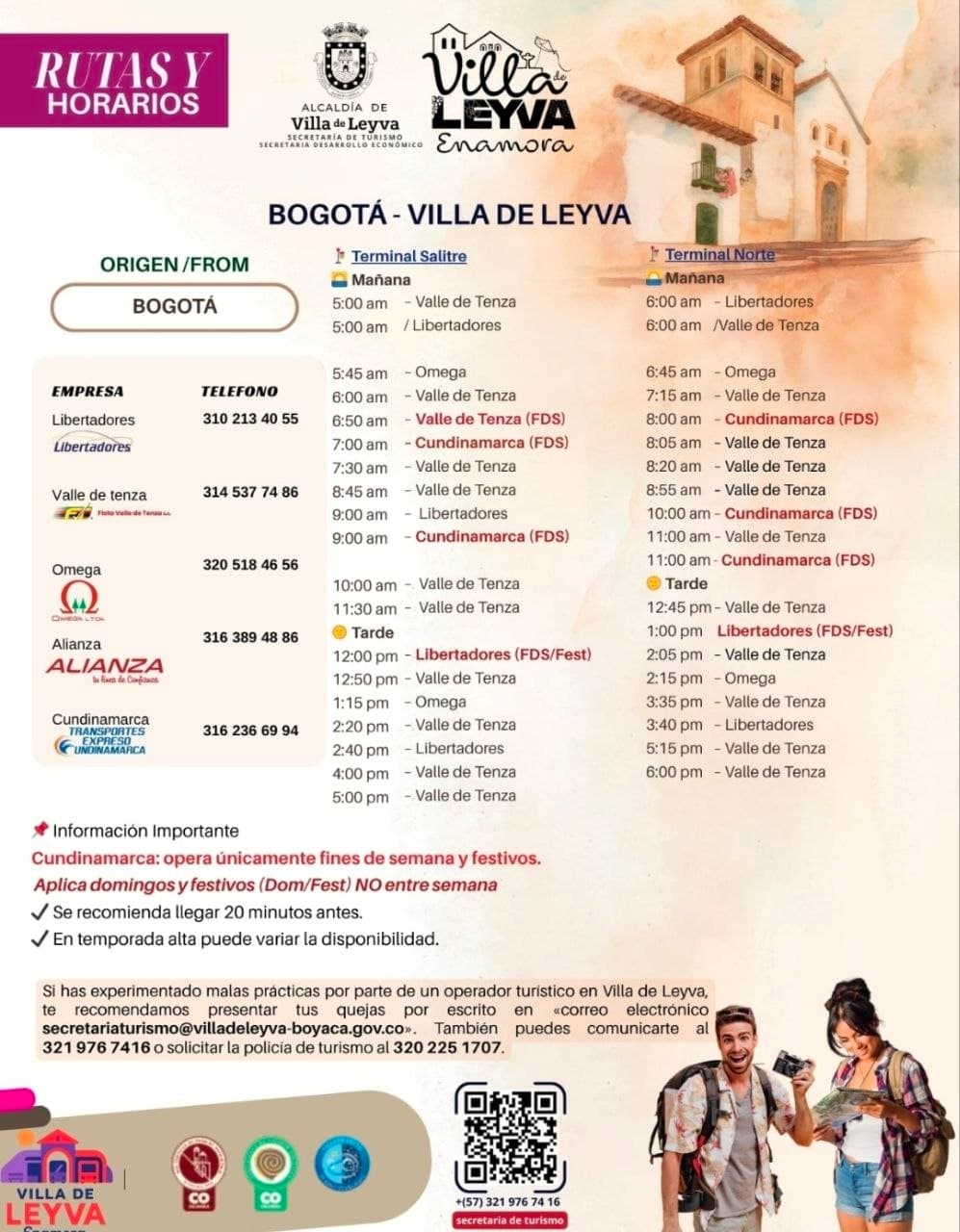 Rutas y Horarios de Buses desde Villa de Leyva 2026 — foto 1